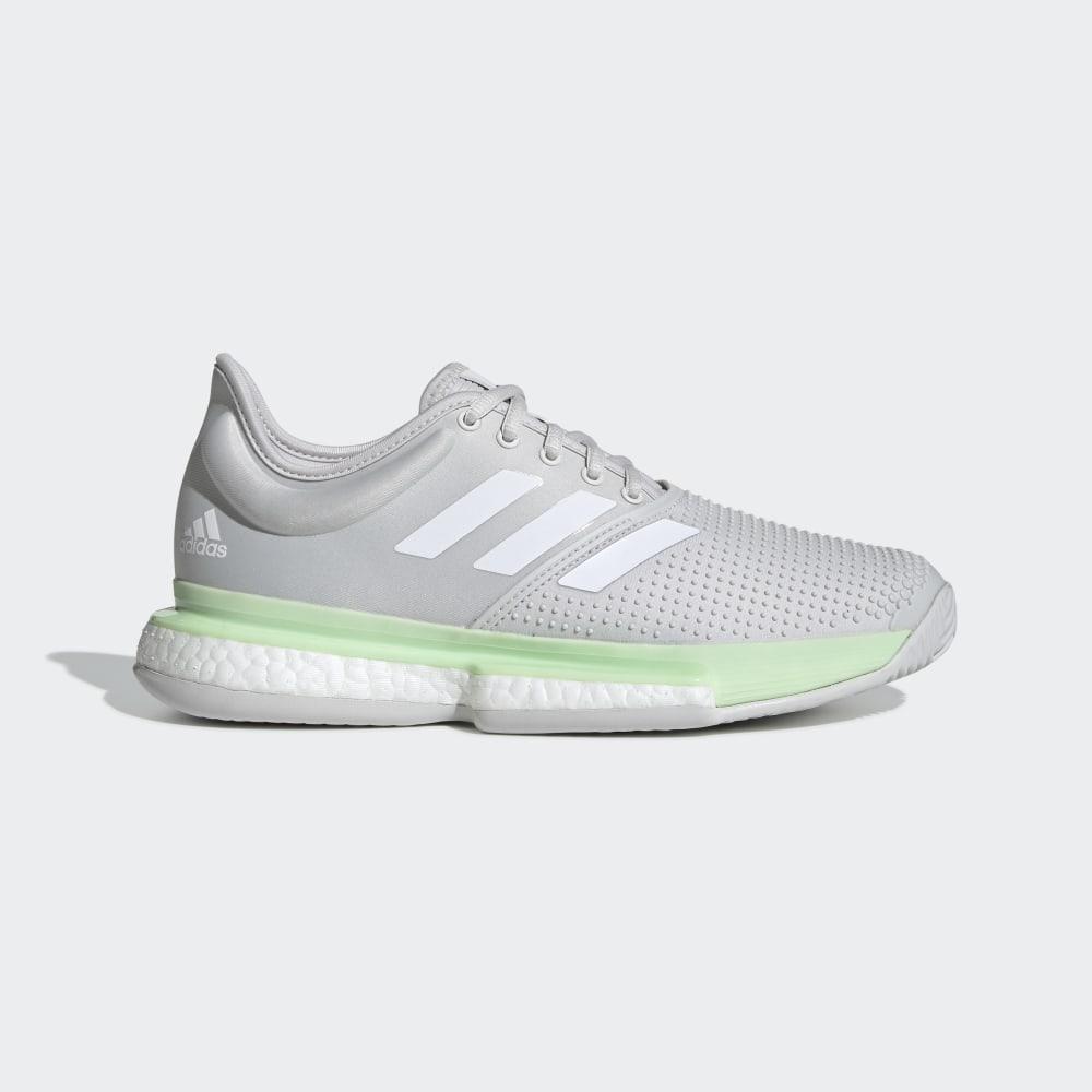 Adidas Women's SoleCourt Tennis Shoes Green/White/Grey Ireland EF2075